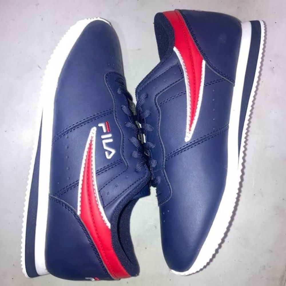 Mens Fila Machu Casual Sneakers Navy Blue Red Size 13